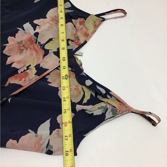 Joie Foxglove Slip Mini Dress Ruffle Floral Spaghetti Strap Size Large - Picture 7 of 9